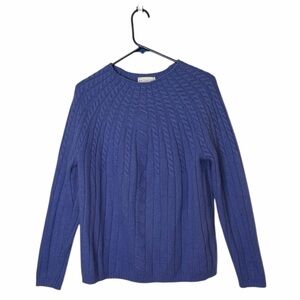 WHITE STAG WOMENS PURPLE CABLE KNIT SWEATER ANGORA AND LAMB WOOL SIZE XL 16/18